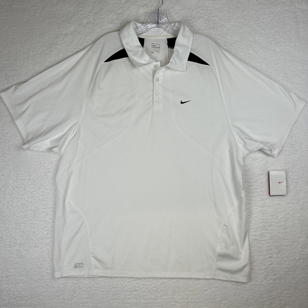 NWT Nike Performance Mens XL White Tennis Golf Polo Shirt  325328-100